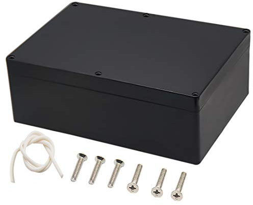 Abzweigdose, Zulkit Projektbox, IP65, wasserdichte Outdoor-Box, ABS-Kunststoff, Elektrokästen, Elektronikgehäuse, Schwarz, 263 x 182 x 95 mm, 1 Stück