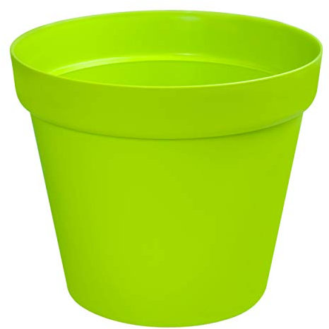 Pot de Fleurs Rond en Plastique - Diamètre : 58 cm - Vert Clair - Rebord de fenêtre - pour terrasse, Jardin d'hiver - 8 Couleurs - 6 Tailles