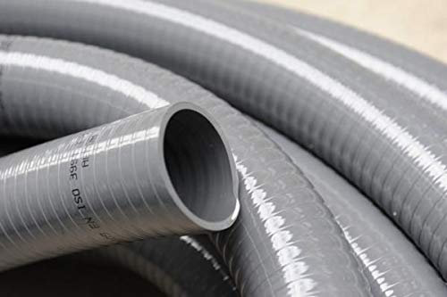 Couronne Rouleau 10M Tuyau PVC Gris Pression Souple à coller Ø 63mm diamètre/Bassins et Piscines