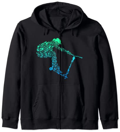 Scooter Stunt Tretroller Geschenk für Kinder & Jungen Kapuzenjacke