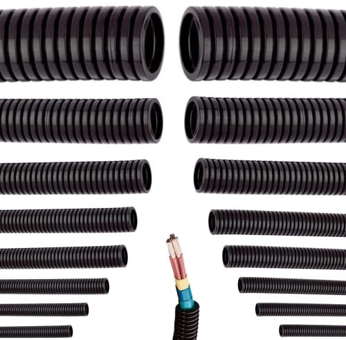 Universeller Flexibles Wellrohr Härtedruck 750N | Länge: 5 10 25 oder 50 m Kabelschutz Schutz Rohr ungeschlitzt UV-Beständig Auswahl: (Ø 25 mm innen/Ø 32 mm außen / 50m Meter)