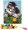 EMISTEM Latch Hook Kits for Adults - DIY Latch Hook Rug Kits for Kids, Crochet Kit for Beginners, Rug Making Kits with Printed Canvas, Gift Packaging. (Cute Cat with Baseball, 15x21)