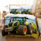PQCXXA Traktor kinderbettwäsche 140x200cm,3-teilig Grün Traktor Bettwäsche-Set mit Reißverschluss und 2 Kissenbezug 65x65cm, für Kinder Jugendliche Jungen