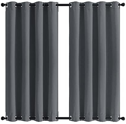 MENGH Outdoor Vorhang mit Ösen Wasserdicht 274x200cm, Wetterfest Sonnenschutz Sichtschutz Verdunkelungsvorhang für Garten Terrasse Pavillon Veranda Balkon - Grau 1 Stück