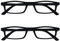 OPULIZE Ted Lesebrille 2er Pack Schmaler Matt Leichter Rahmen Schwarz Federscharniere Kratzfest Herren Damen RR17-1 +2.00