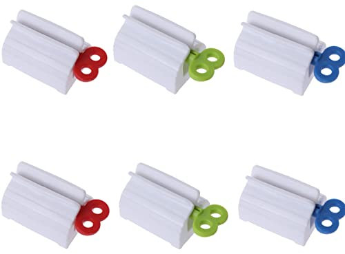 YSTrillion Zahnpastapresse,6 Stück tubenausdrücker,Rollende Tubenpresse für Zahnpasta,Handcreme,Badezimmerzubehör(Rot Blau Grün)