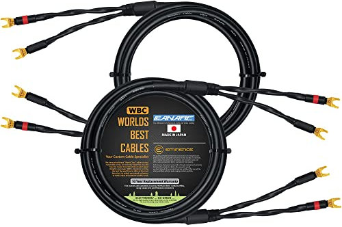 WORLDS BEST CABLES 1.5 Meter - Canare 4S11 – Audiophile Grade - HiFi Star-Quad Speaker Cable Pair with Eminence Gold Spade Connectors