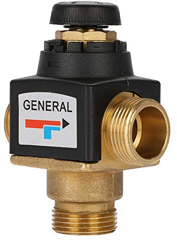 DeWIN Mitigeur thermostatique 3 voies, mitigeur d'eau en Laiton à Filetage mâle 3 Voies DN20 pour chauffe-Eau Solaires, appareils à Eau Chaude, Chauffage par Le Sol