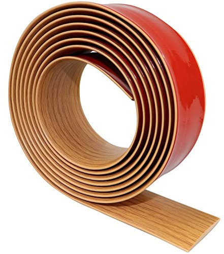 Übergangprofil selbstklebend Vinyl Übergangsleiste Bodenleiste Fußböden Abdeckleisten Holzmaserung Abdeckleisten für Fußböden Übergangsleisten Laminat Ausgleichsprofil (Gelb, 200×5cm)