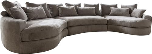 DELIFE Megasofa Estrea Webstoff Taupe 410x155 cm Rundsofa