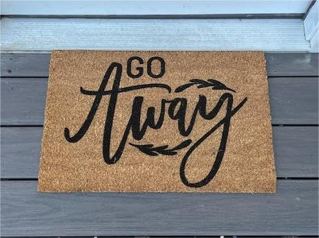 Ecosides Go Away, Door mat, Funny Doormat, Wedding Gift, Housewarming Gift, Home Doormat, Welcome mat, Closing Gift