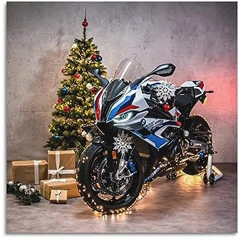 HAYME Motorrad-Poster für BMW S1000RR Superauto, dekoratives Gemälde, Leinwand, Wand und Kunstbild, Familienschlafzimmer-Dekoration, 30 x 30 cm