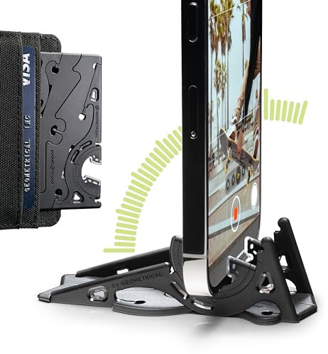 GEOMETRICAL 2024 Pocket Tripod Wallet-Size iPhone Tripod - Universal Kit (Matte Black)