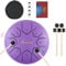 Sovvid Steel Tongue Drum, 6 Zoll 8 Töne Zungentrommel mit Tasche, Drumsticks, Schlägelhalter, Fingerpicks und Notenheft, Handpan-Trommel für musikalische Früherziehung Zen Meditation Yoga (Lila)