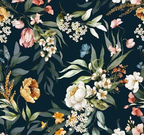 SOEWIOU 300 * 44.5cm Peel and Stick Wallpaper,Thicken Green Leaves and Floral Waterproof Wallpaper Vinyl Self Adhesive Contact Paper for Home Bedroom Cabinets and Kitchen Deco