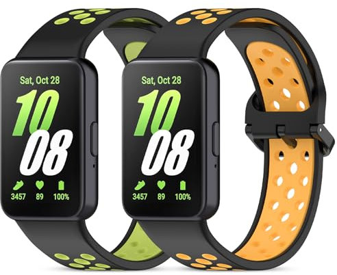 BDIG 2 Pezzi Cinturino Compatibile con Samsung Galaxy Fit 3, Cinturino Sportivi in ​​Silicone Morbido Bicolor per Samsung Galaxy Fit 3
