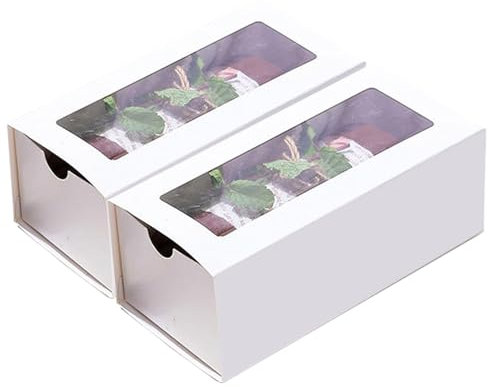 Allbusky 20PCS Roll Cake Boxes Carrier with Window, Drawer Shape Paper Treat Boxes Gift Boxes, Cookies Gift Baking Boxes for Birthday Wedding Christmas Pastries Brownies