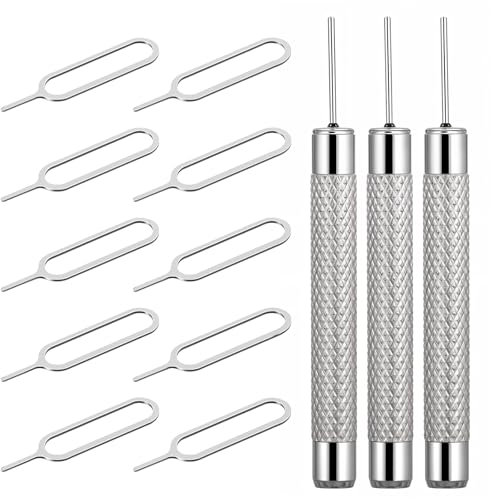 Juego de 13 agujas para tarjeta SIM, de acero inoxidable, para tarjetas SIM, soporte universal para tarjetas SIM, herramienta de extracción para todo tipo de teléfonos móviles y tabletas de ordenador
