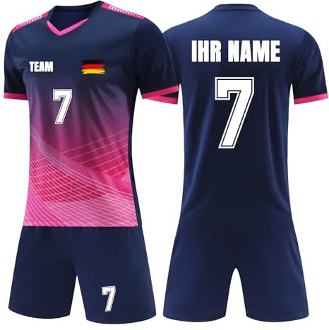 Fussball Trikot mit Namen Nummer Logo, Deutschland Fußball Trikot Kinder Erwachsene, Trikot Selber Gestalten, Personalisierte Fußball Trikot Kinder Set