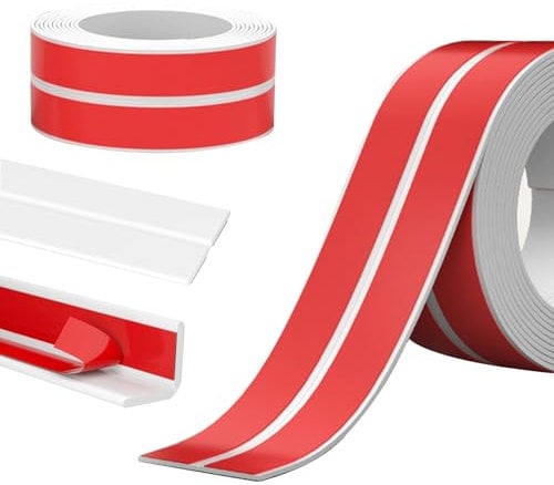 2 Stück Selbstklebend Kantenschutz Leisten, 3mx4cm Flexible Weichsockelleiste Dekorativ, Wasserdichte Rolle für Türen, Fenster, Fliesen, Wände, Küche, Badezimmer