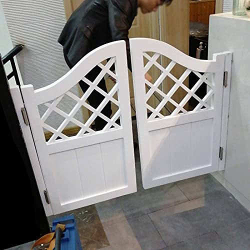 SFNIOKFG Portes battantes Western Saloon, Porte d'entrée battante Blanche, Portes intérieures Emporium Cafe avec charnières, Porte Demi-Taille à Fermeture Automatique (Taille : L140xH90cm (