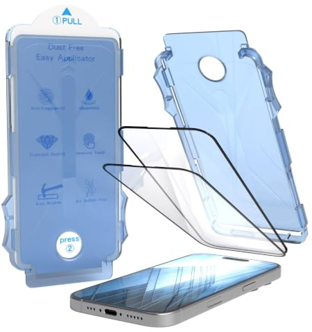 EAZY CASE - 2x Display Schutzglas kompatibel mit iPhone 16 Pro für iPhone 16 Pro Displayschutz Ultra Klar Schutz Glas Folie mit Installationshilfe Blasenfrei Transparent