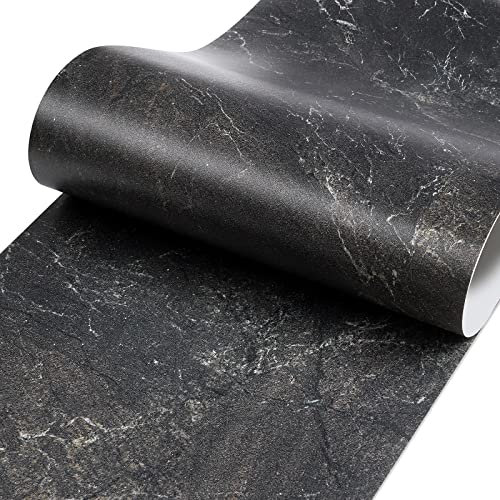 Stickyart Pavimento PVC Adesivo Effetto Marmo Nero 60cm X 30cm 15 Pezzi Pavimenti PVC Adesivi in Rotoli Pavimento Adesivo Soggiorno Bagno Cucina per Camera Matrimoniale Armadio e Specchi Impermeabile