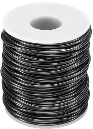 QUARKZMAN Rotolo di Filo Bonsai, Spessore 2mm, Lunghezza 30m, Filo di Alluminio Anodizzato Flessibile per Attrezzi Bonsai, Alberi, Giardino, Orticoltura, Paesaggistica, Nero