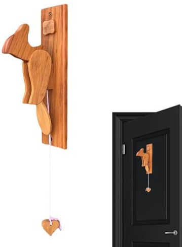 HUPPORT DE PUERTA - Pico de madera retro hecho a mano, timbre de pico de roble de nogal | Tapa de puerta de pictos antiguos con sonido fuerte, adornos exteriores interiores para puertas de cham
