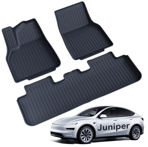 LANTU Fußmatten 3 Pcs für Model Y 2025 Juniper TPE Allwetter 3D Hoher Rand rutschfest Wasserdicht Fußmatten 3-lagiges Design Bodenbeläge für Model Y Juniper Zubehör
