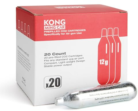 KONG MING CAR Co2 Kapseln, Hochreine Druckgas-CO2 Flasche mit Stahlgehäuse,Ölfrei & Anti-Leck Design Für Pneumatikgeräte & Zubehör (8g/12g)