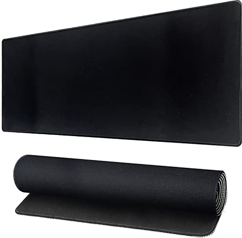 LznYi Large Extended Gaming Mouse Pad with Stitched Edges, (31.5X15.7In) Durable Non-Slip Natural Rubber Base, Big Computer Keyboard Pad Mat for Desktop Office, 80x30 Black