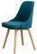 METTEOR Ergonomische Esszimmerstühle mit Beinen aus Massivholz. Bequeme gepolsterte Hocker für Restaurants, Bürotheken und Familien. Hellgraue Farbe (Dunkelblau)