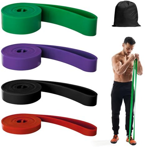Resistance Bands Set,Fitnessbänder Widerstandsbänder Set mit 4 Stufen, Resistance Bands mit Tragebeutel, Gymnastikband Fitnessband für Krafttraining, Klimmzüge,Yoga,Pilates,mehr