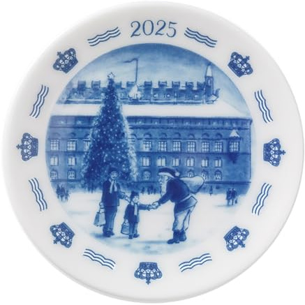 Royal Copenhagen 1074927 Mini Placket Mini Placket Blu da collezione, edizione 2025 Christmas in Copenhagen, diametro 8 cm