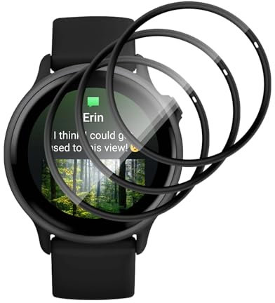 Lutree per Garmin Vivoactive 6 Pellicola Protettiva, 3 Pezzi HD Anti Graffio Flessibile Film, 3D Piena Copertura Senza Bolle Anti-Impronte Protezione Schermo