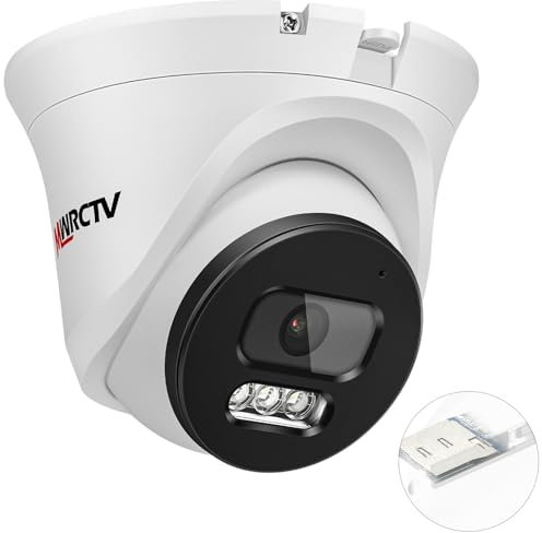 MWRCTV 5MP POE Security Camera Outdoor,IP Dome Camera 110°Wide Angle Viewing,AI Human/Vehicle Detection with Audible Warning,2 Way Talk,Color Night Vision,Up to 512GB MicroSD Card,IP67