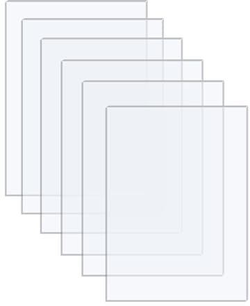 Langaelex 6er Set Acrylglas Platten DIN A4 (29,7 x 21 cm), 1mm Dicke Acrylplatten ultra klare transparente Kunststoffplatten für Fotorahmen, Projektausstellung, Tischaufsteller