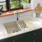 Refined Fregadero Cocina 2 Senos Negro Granito Fregadero Lavabo Caño Lavaplatos (Beige)