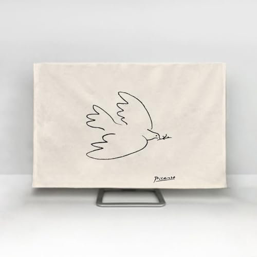 JANEMUA Arte Simple Moderna TV Cubierta De Polvo, Poliéster A Prueba De Polvo Protector De Pantalla De TV Para Varios Tipos De TV, Contra El Polvo De Televisión Capucha-F||28inch
