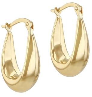 Carissima Women's 9ct Yellow Gold Tapered Knife Edge Creole Earrings