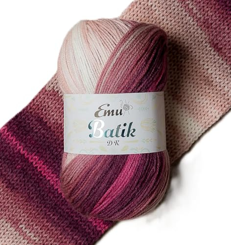 Emu Batik DK Premium Acrylic Yarn 100g Ball 360m, Twirl - 001