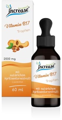 Liposomale Vitamin B17 Tropfen hochdosiert - (60.000mg Aprikosenkernextrakt pro Packung) 2000mg Vitamin B17 pro Tagesdosis - MCT Öl - Hohe Bioverfügbarkeit