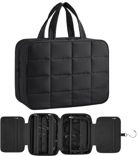 Kosmetiktasche Für Damen Aufbewahrungsorganizer Mit Mehreren Fächern | Große Kosmetiktasche Toiletry-Organizer Für Frauen Männer Kosmetik Schmuck Armband Halskette Ohrringe Ringe Fitnessstudio