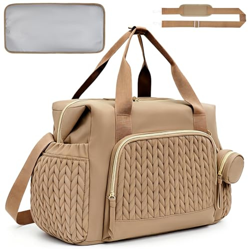 Baby Changing Bag,Large Capacity Hospital Bag For Women Labor Delivery | Baby travel bag,diaper tote with pacifier case,changing pad,insulated pocket,multiple pockets baby bag for mom maternity gym