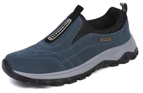 Sudychen Scarpe Senza Lacci Ortopediche Uomo Scarpe da Trekking Ginnastica in Suede Slip On Comode Scarpe da Escursionismo Outdoor