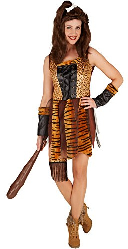 dressforfun tectake Fraunkostüm Steinzeit Neandertalerin | Höhlenmensch Verkleidung| inkl. Armstulpen und einem Oberschenkelband (M | Nr. 301330)