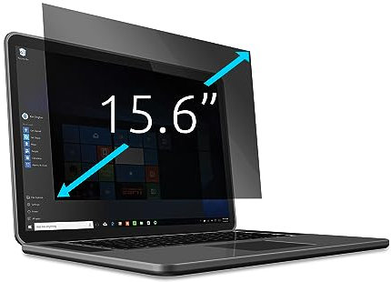 Kensington Blickschutzfilter für Laptops 15,6 Zoll, 16:9, Geeignet für Dell, HP, Lenovo, ASUS, Acer, DSGVO-konform, Für mehr Datensicherheit, Mit Blaulichtfilter und Blendschutz, 626469