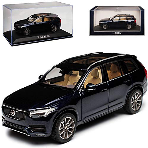 Norev Volvo XC90 SUV Magic Blau Fast Schwarz 2. Generation Ab 2015 1/43 Modell Auto mit individiuellem Wunschkennzeichen