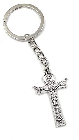 Onwomania - Kruzifix Jesus Kreuz N.R. Schlüsselanhänger - Metall Glücksbringer ideal als Geschenk z.B. für den besten Freund, die beste Freundin, Mama - Für Männer, Frauen & Kinder